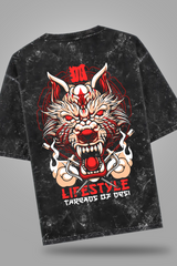 Wolf Acid Washed Oversized Tee